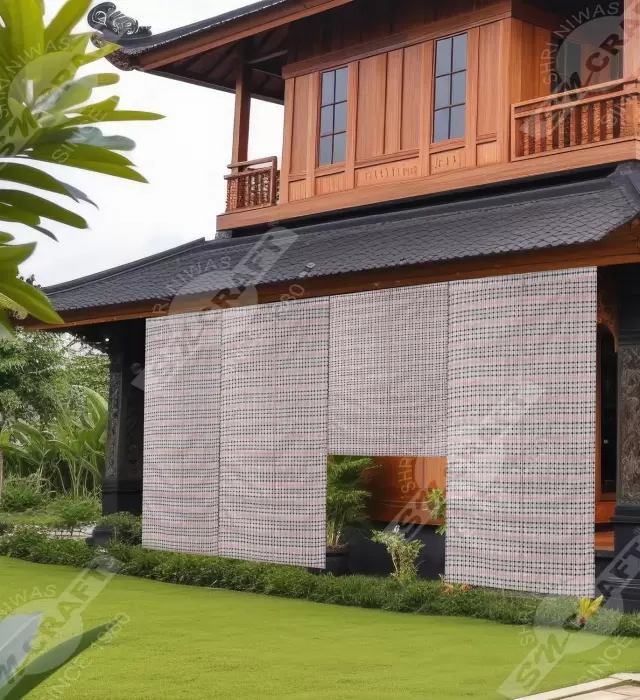 Square Print Bamboo Chick Blind – Stylish & Durable Window Covering